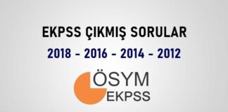 EKPSS Çıkmış Sorular