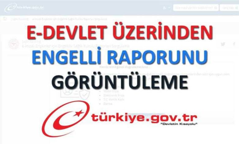 E-Devlet Engelli Raporu Sorgulaması Nasıl Yapılır